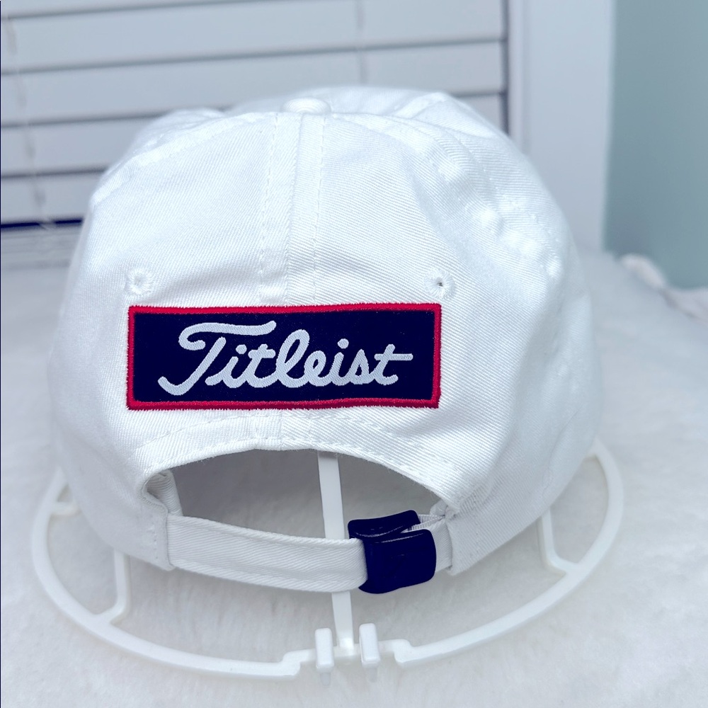 NWT TITLEIST PRO FJ Golf White Hat/Cap Footjoy PurpleGold Embroidered Adjustable - Picture 5 of 9